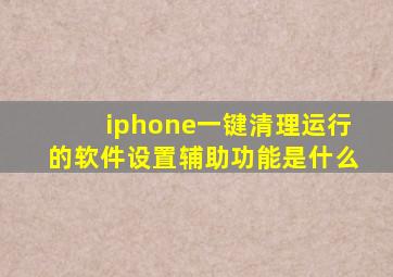 iphone一键清理运行的软件设置辅助功能是什么