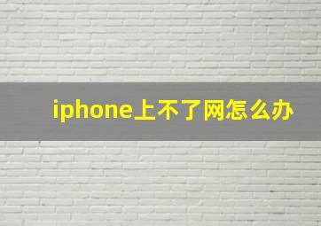 iphone上不了网怎么办