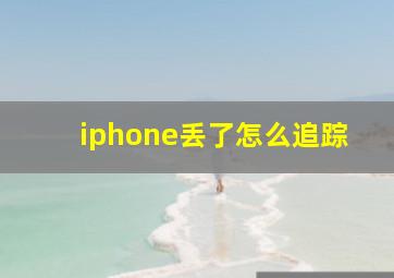 iphone丢了怎么追踪