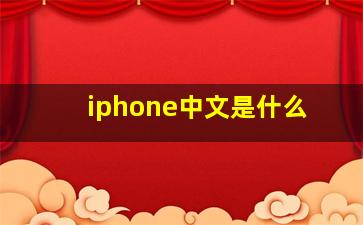 iphone中文是什么