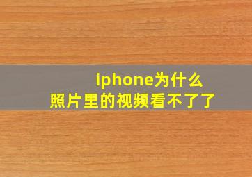 iphone为什么照片里的视频看不了了