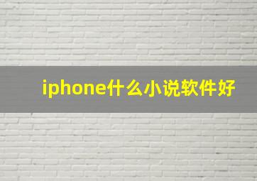 iphone什么小说软件好