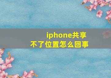 iphone共享不了位置怎么回事