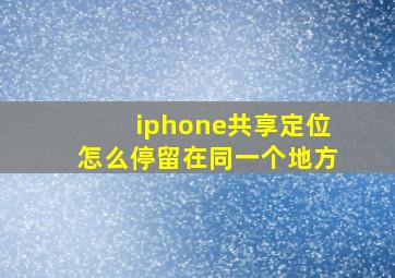 iphone共享定位怎么停留在同一个地方