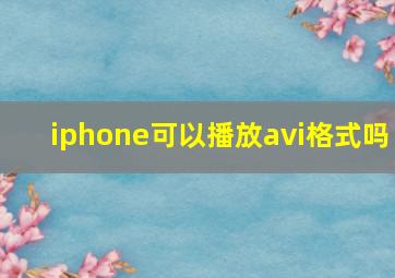 iphone可以播放avi格式吗