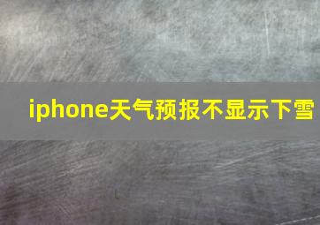 iphone天气预报不显示下雪