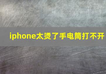 iphone太烫了手电筒打不开