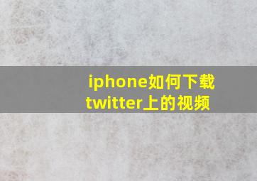 iphone如何下载twitter上的视频