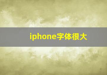 iphone字体很大