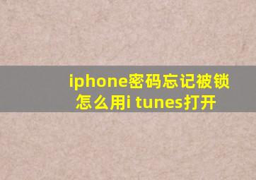 iphone密码忘记被锁怎么用i tunes打开