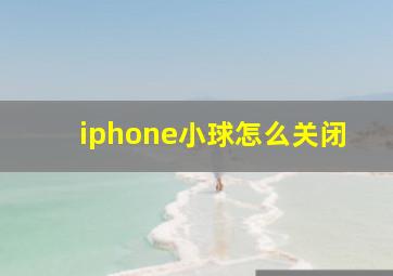 iphone小球怎么关闭