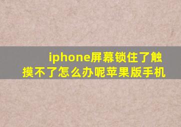 iphone屏幕锁住了触摸不了怎么办呢苹果版手机