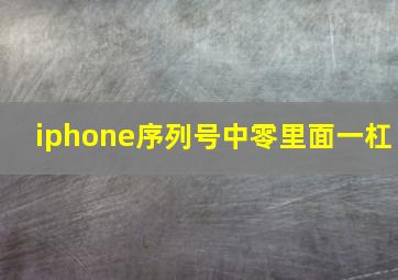 iphone序列号中零里面一杠