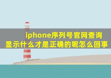 iphone序列号官网查询显示什么才是正确的呢怎么回事