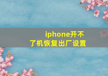 iphone开不了机恢复出厂设置