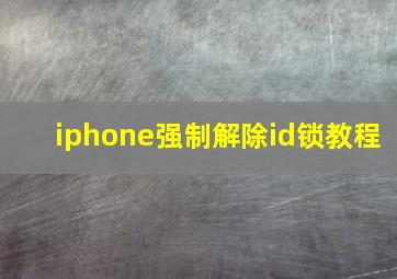 iphone强制解除id锁教程