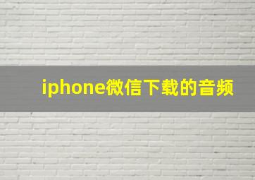 iphone微信下载的音频