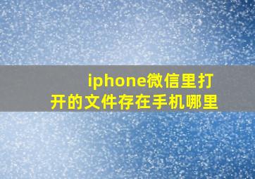 iphone微信里打开的文件存在手机哪里