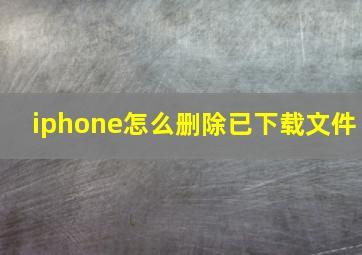 iphone怎么删除已下载文件