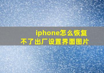 iphone怎么恢复不了出厂设置界面图片