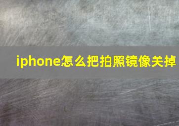 iphone怎么把拍照镜像关掉