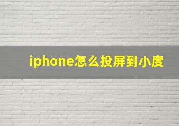 iphone怎么投屏到小度