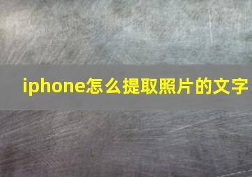 iphone怎么提取照片的文字