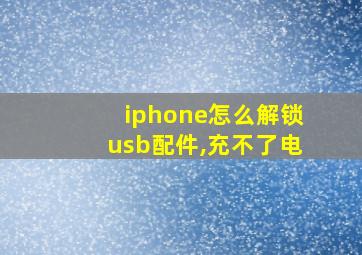 iphone怎么解锁usb配件,充不了电