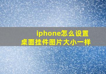 iphone怎么设置桌面挂件图片大小一样