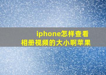 iphone怎样查看相册视频的大小啊苹果