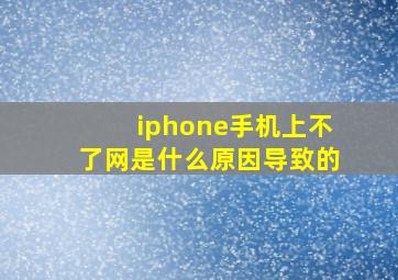 iphone手机上不了网是什么原因导致的