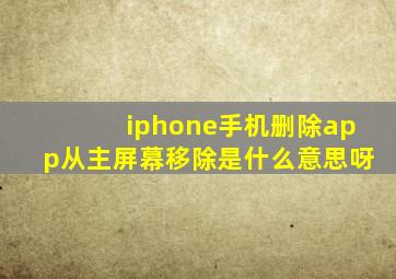 iphone手机删除app从主屏幕移除是什么意思呀