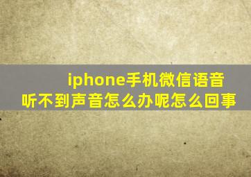 iphone手机微信语音听不到声音怎么办呢怎么回事