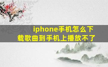 iphone手机怎么下载歌曲到手机上播放不了