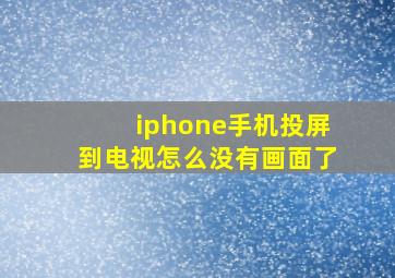 iphone手机投屏到电视怎么没有画面了