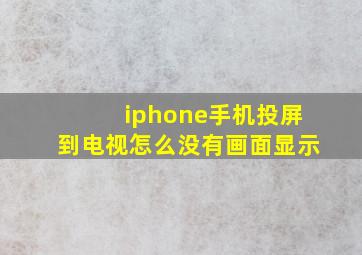 iphone手机投屏到电视怎么没有画面显示