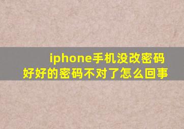 iphone手机没改密码好好的密码不对了怎么回事