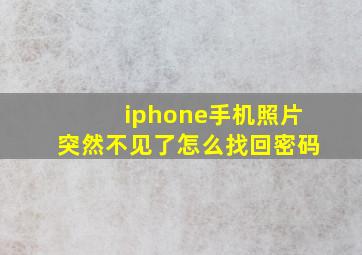 iphone手机照片突然不见了怎么找回密码