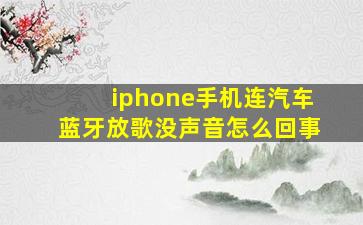 iphone手机连汽车蓝牙放歌没声音怎么回事