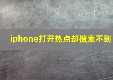 iphone打开热点却搜索不到