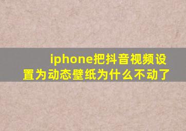 iphone把抖音视频设置为动态壁纸为什么不动了