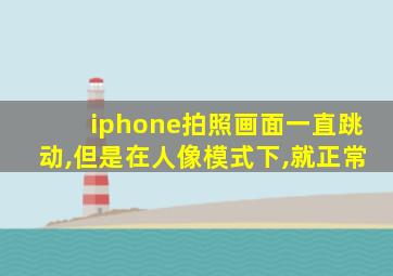 iphone拍照画面一直跳动,但是在人像模式下,就正常