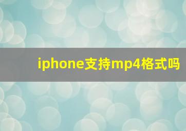 iphone支持mp4格式吗