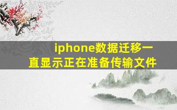 iphone数据迁移一直显示正在准备传输文件