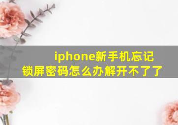 iphone新手机忘记锁屏密码怎么办解开不了了