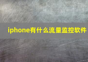 iphone有什么流量监控软件