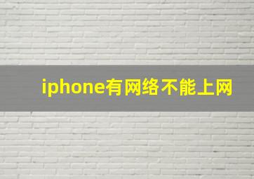 iphone有网络不能上网