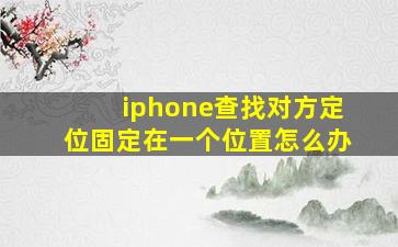 iphone查找对方定位固定在一个位置怎么办