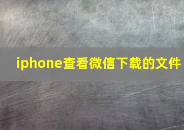 iphone查看微信下载的文件