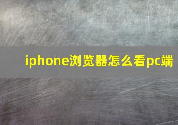 iphone浏览器怎么看pc端